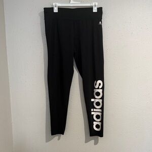 Adidas Black Leggings with White Logo